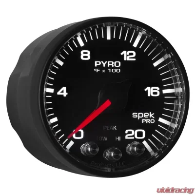 AutoMeter GAUGE; PYRO. (EGT); 2 1/16in.; 2000deg.F; STEPPER MOTOR W/PEAK/WARN; BLK/BLK; SP - P310328