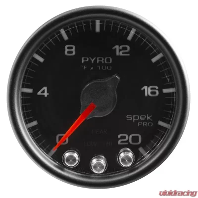 AutoMeter GAUGE; PYRO. (EGT); 2 1/16in.; 2000deg.F; STEPPER MOTOR W/PEAK/WARN; BLK/BLK; SP - P31032