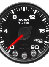 AutoMeter GAUGE; PYRO. (EGT); 2 1/16in.; 2000deg.F; STEPPER MOTOR W/PEAK/WARN; BLK/BLK; SP                                     - P31032 - Image 2