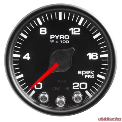 AutoMeter GAUGE; PYRO. (EGT); 2 1/16in.; 2000deg.F; STEPPER MOTOR W/PEAK/WARN; BLK/BLK; SP - P31032