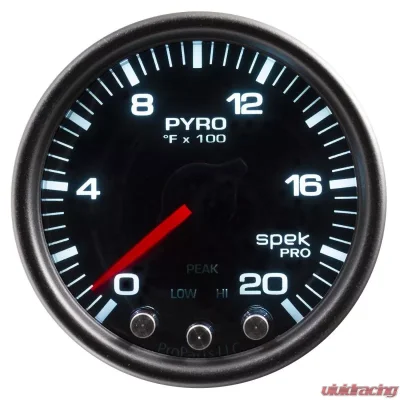 AutoMeter GAUGE; PYRO. (EGT); 2 1/16in.; 2000deg.F; STEPPER MOTOR W/PEAK/WRN; BK/SMK/BK; S - P31052