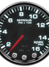 AutoMeter GAUGE; NITROUS PRESS; 2 1/16in.; 1600PSI; STEPPER MTR W/PK/WRN; BK/SMK/BK; SPEK                                     - P32052 - Image 2