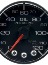 AutoMeter GAUGE; OIL PRESS; 2 1/16in.; 120PSI; STEPPER MOTOR W/PEAK/WARN; BLK/BLK; SPEK                                     - P325328 - Image 3