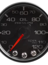 AutoMeter GAUGE; OIL PRESS; 2 1/16in.; 120PSI; STEPPER MOTOR W/PEAK/WARN; BLK/BLK; SPEK                                     - P32532 - Image 3
