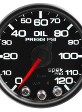 AutoMeter GAUGE; OIL PRESS; 2 1/16in.; 120PSI; STEPPER MOTOR W/PEAK/WARN; BLK/BLK; SPEK                                     - P32532 - Image 2