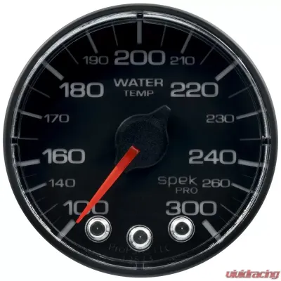 AutoMeter GAUGE; WATER TEMP; 2 1/16in.; 300deg.F; STEPPER MOTOR W/PEAK/WARN; BLK/BLK; SPEK - P346328