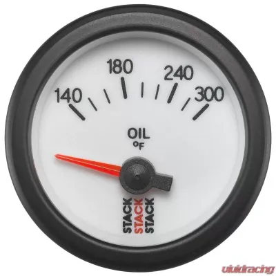 AutoMeter Gauge OilT Elec 52mm Wht 140-300deg.F - ST3260