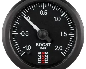 AutoMeter Gauge Boost ProStpr 52mm Blk-1 to+2 Bar