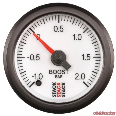 AutoMeter Gauge Boost ProStpr 52mm Wht-1 to+2 Bar - ST3361