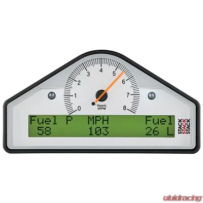AutoMeter STREET DASH White 0-8K RPM Gauge 7.5" with Black Bezel and LED Lighting - ST8130-B-UK