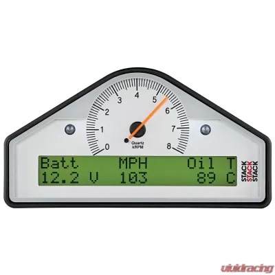 AutoMeter STREET DASH White 0-8K RPM Gauge 7.5" with Black Bezel and LED Lighting - ST8130-B-UK