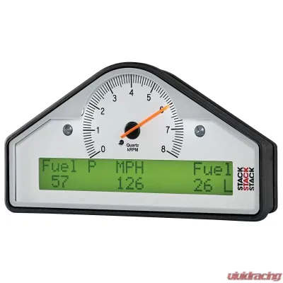 AutoMeter STREET DASH White 0-8K RPM Gauge 7.5" with Black Bezel and LED Lighting - ST8130-B-UK
