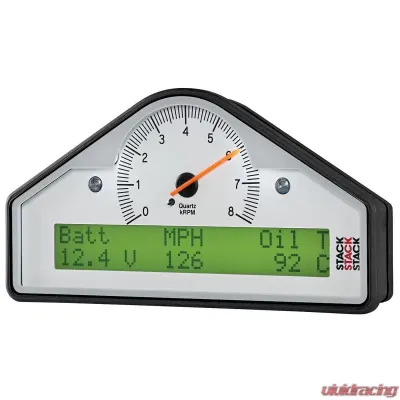 AutoMeter STREET DASH White 0-8K RPM Gauge 7.5" with Black Bezel and LED Lighting - ST8130-B-UK