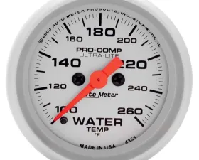 AutoMeter GAUGE; WATER TEMP; 2 1/16IN.; 100-260 F; DIGITAL STEPPER MOTOR; ULTRA-LITE
