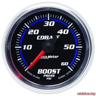 AutoMeter GAUGE; BOOST; 2 1/16in.; 60PSI; DIGITAL STEPPER MOTOR; COBALT - 6170