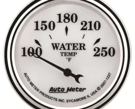 AutoMeter GAUGE; WATER TEMP; 2 1/16in.; 250deg.F; ELEC; OLD TYME WHITE II