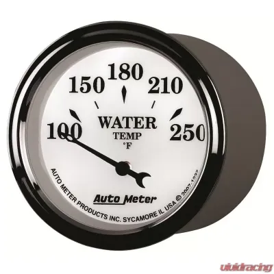 AutoMeter GAUGE; WATER TEMP; 2 1/16in.; 250deg.F; ELEC; OLD TYME WHITE II - 1237