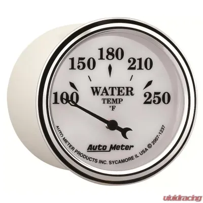AutoMeter GAUGE; WATER TEMP; 2 1/16in.; 250deg.F; ELEC; OLD TYME WHITE II - 1237