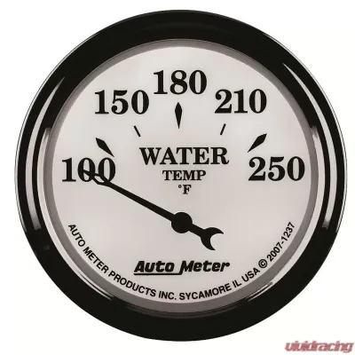AutoMeter GAUGE; WATER TEMP; 2 1/16in.; 250deg.F; ELEC; OLD TYME WHITE II - 1237
