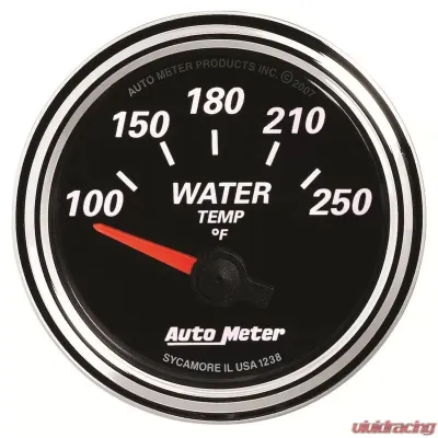 AutoMeter GAUGE; WATER TEMP; 2 1/16in.; 250deg.F; ELEC; DESIGNER BLACK II - 1238