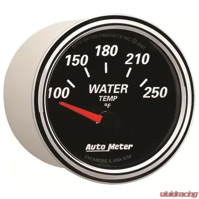 AutoMeter GAUGE; WATER TEMP; 2 1/16in.; 250deg.F; ELEC; DESIGNER BLACK II - 1238