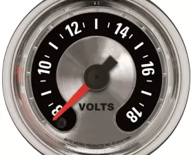 AutoMeter GAUGE; VOLTMETER; 2 1/16in.; 18V; DIGITAL STEPPER MOTOR; AMERICAN MUSCLE