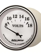 AutoMeter GAUGE; VOLTMETER; 2 1/16in.; 18V; ELEC; OLD TYME WHITE II                                     - 1292 - Image 2