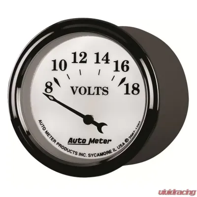 AutoMeter GAUGE; VOLTMETER; 2 1/16in.; 18V; ELEC; OLD TYME WHITE II - 1292