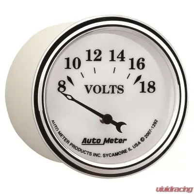 AutoMeter GAUGE; VOLTMETER; 2 1/16in.; 18V; ELEC; OLD TYME WHITE II - 1292