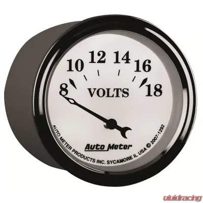 AutoMeter GAUGE; VOLTMETER; 2 1/16in.; 18V; ELEC; OLD TYME WHITE II - 1292