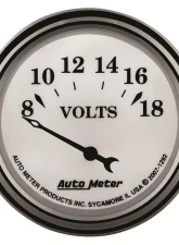AutoMeter GAUGE; VOLTMETER; 2 1/16in.; 18V; ELEC; OLD TYME WHITE II                                     - 1292 - Image 4