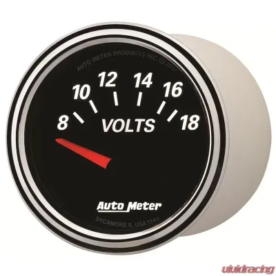 AutoMeter GAUGE; VOLTMETER; 2 1/16in.; 18V; ELEC; DESIGNER BLACK II - 1293