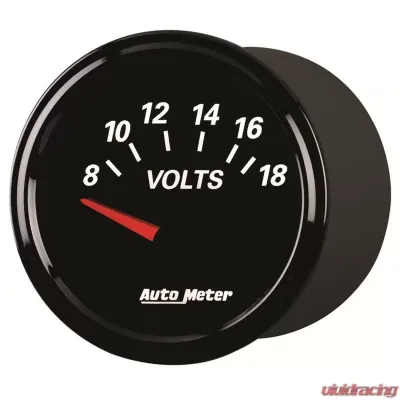 AutoMeter GAUGE; VOLTMETER; 2 1/16in.; 18V; ELEC; DESIGNER BLACK II - 1293