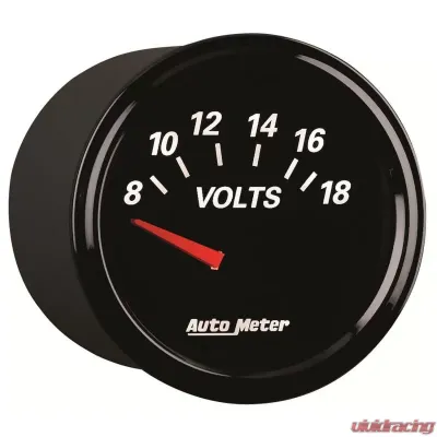AutoMeter GAUGE; VOLTMETER; 2 1/16in.; 18V; ELEC; DESIGNER BLACK II - 1293