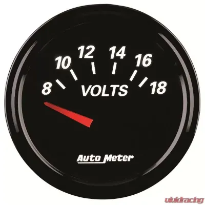 AutoMeter GAUGE; VOLTMETER; 2 1/16in.; 18V; ELEC; DESIGNER BLACK II - 1293