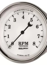 AutoMeter GAUGE; TACHOMETER; 3 3/8in.; 8K RPM; IN-DASH; OLD TYME WHITE II                                     - 1297 - Image 2