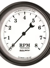AutoMeter GAUGE; TACHOMETER; 3 3/8in.; 8K RPM; IN-DASH; OLD TYME WHITE II                                     - 1297 - Image 3