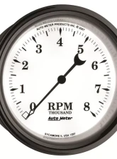 AutoMeter GAUGE; TACHOMETER; 3 3/8in.; 8K RPM; IN-DASH; OLD TYME WHITE II                                     - 1297 - Image 6
