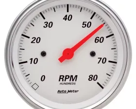 AutoMeter GAUGE; TACHOMETER; 3 3/8in.; 8K RPM; IN-DASH; ARCTIC WHITE