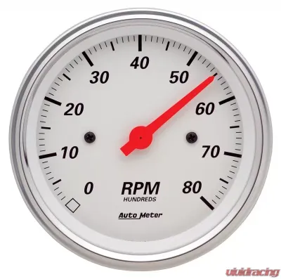 AutoMeter GAUGE; TACHOMETER; 3 3/8in.; 8K RPM; IN-DASH; ARCTIC WHITE - 1390