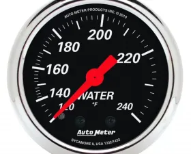AutoMeter GAUGE; WATER TEMP; 2 1/16in.; 120-240deg.F; MECH; DESIGNER BLACK