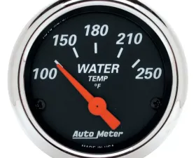 AutoMeter GAUGE; WATER TEMP; 2 1/16in.; 250deg.F; ELEC; DESIGNER BLACK