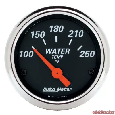 AutoMeter GAUGE; WATER TEMP; 2 1/16in.; 250deg.F; ELEC; DESIGNER BLACK - 1436