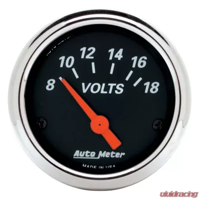 AutoMeter GAUGE; VOLTMETER; 2 1/16in.; 18V; ELEC; DESIGNER BLACK - 1483