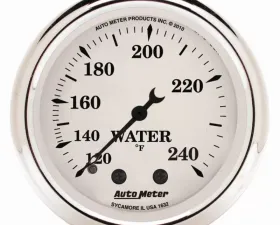 AutoMeter GAUGE; WATER TEMP; 2 1/16in.; 120-240deg.F; MECH; OLD TYME WHITE
