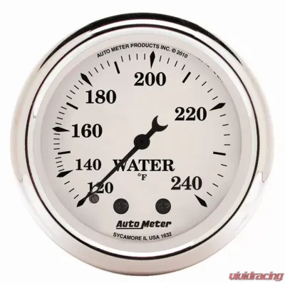 AutoMeter GAUGE; WATER TEMP; 2 1/16in.; 120-240deg.F; MECH; OLD TYME WHITE - 1632