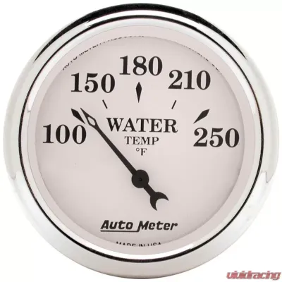 AutoMeter GAUGE; WATER TEMP; 2 1/16in.; 250deg.F; ELEC; OLD TYME WHITE - 1638
