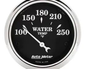 AutoMeter GAUGE; WATER TEMP; 2 1/16in.; 250deg.F; ELEC; OLD TYME BLACK