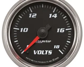 AutoMeter GAUGE; VOLTMETER; 2 1/16in.; 18V; DIGITAL STEPPER MOTOR; BLACK; PRO-CYCLE