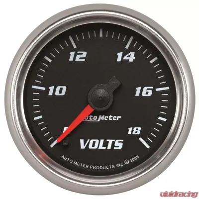 AutoMeter GAUGE; VOLTMETER; 2 1/16in.; 18V; DIGITAL STEPPER MOTOR; BLACK; PRO-CYCLE - 19692